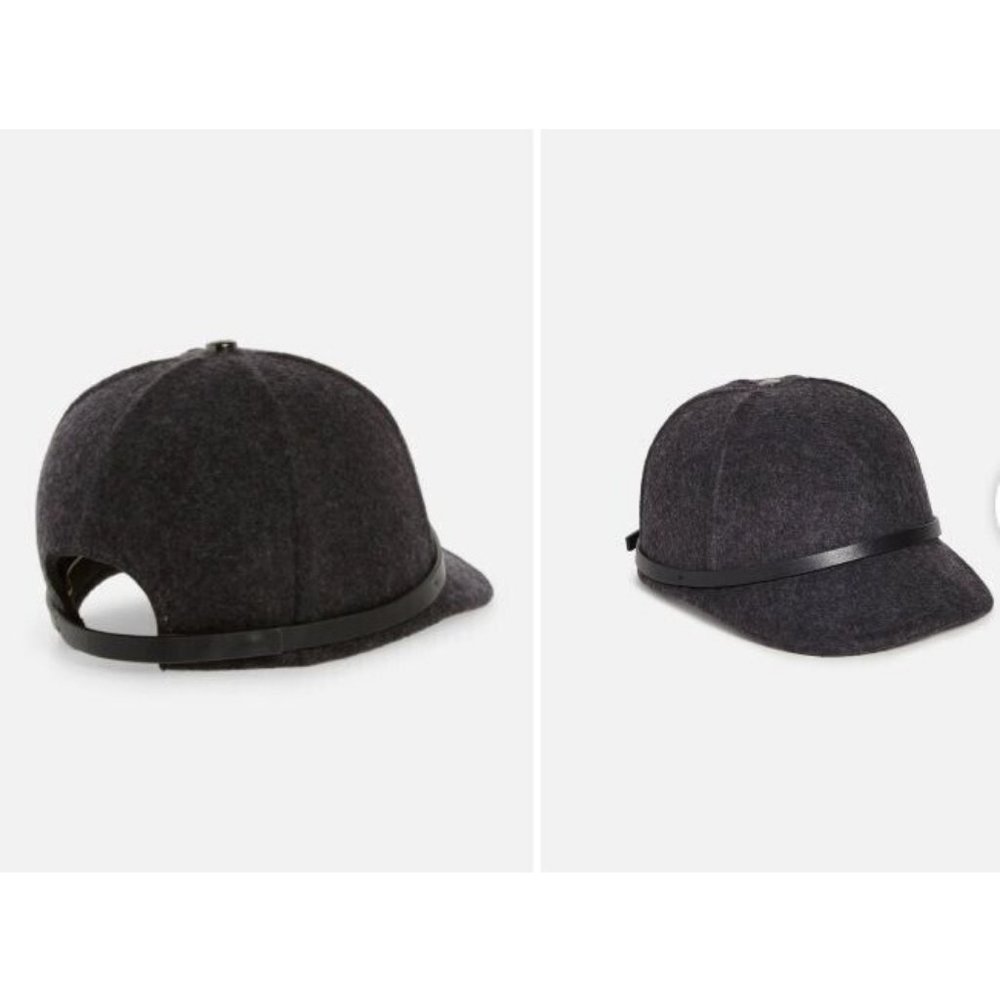 RAG & BONE Lexington 100% wool baseball cap hat  - CHARCOAL GRAY - SMALL - Picture 11 of 11